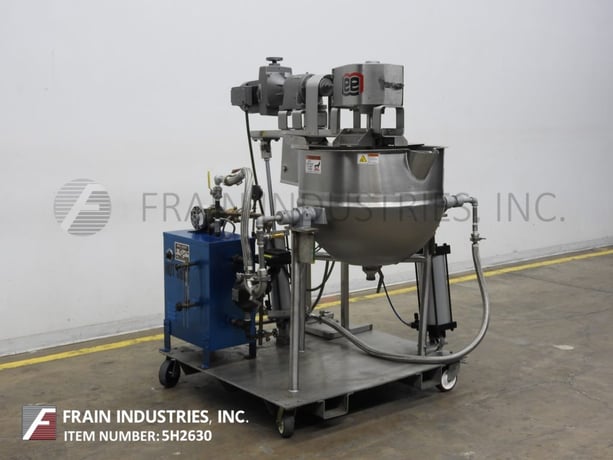 50 gallon Lee #50CHD9MT, 316 Stainless Steel jacketed double motion kettle, 30" diameter x 22" deep, 100 psi - Image 5