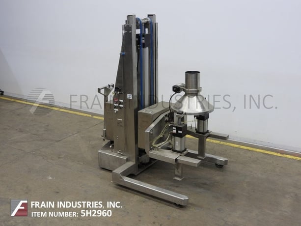 450 lb. Omega Design #OM100, pneumatic drum lift & dumper, Stainless Steel - Image 1
