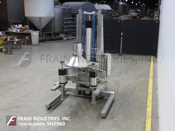 450 lb. Omega Design #OM100, pneumatic drum lift & dumper, Stainless Steel - Image 3