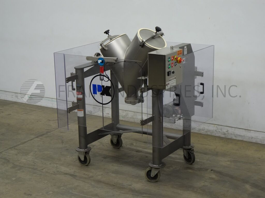 3 cu.ft. Patterson Cross Flow, 316S/S twin shell mixer, 1 HP drive, (2) 15" ID ports w/quick release pin - Image 2