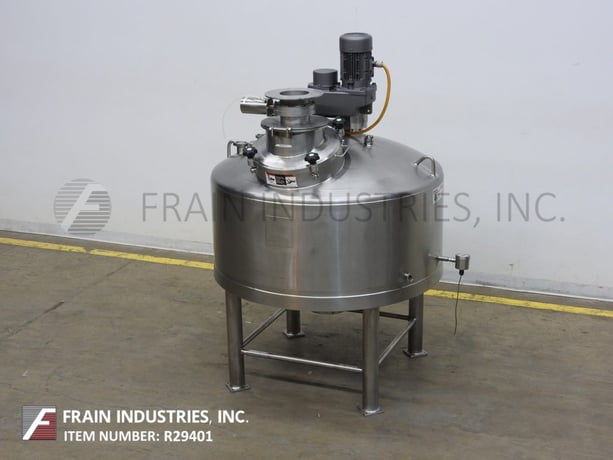 Walker #MT-101, 100 gallon, 316L Stainless Steel jacketed/insulated liquefier, 21" OD top man way with flip - Image 1