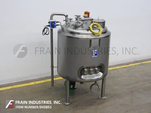 150 gallon Feldmeier #TK115, 316L Stainless Steel insulated internal vacuum tank, 36" dia. x 42" deep, 50 psi - Image 1