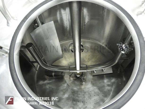 350 gallon APV Crepaco #CCA, 304 Stainless Steel jacketed & insulated process tank, 48" diameter with a 40" - Image 2