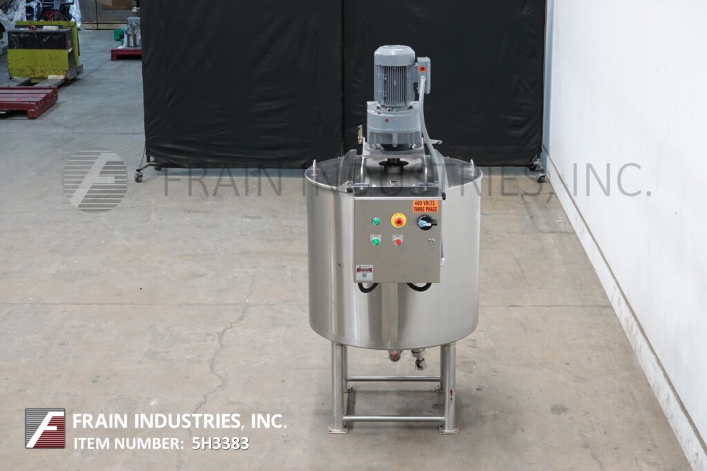 100 gallon Highland #OH8575.5, 316 Stainless Steel full jacketed mixing tank, 32" diameter x 32" deep, 55 psi - Image 3