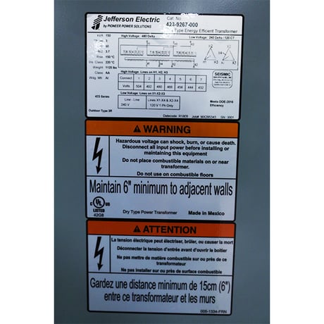 150 KVA 480 Delta Pri. 240 Delta Sec., CT120, factory new, Nema 3R, in stock, free shipping - Image 7