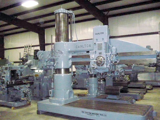 8' -19" Carlton #4A, radial drill, 25 HP, box table, power clamp/elev/rapid traverse, 2040 - Image 3