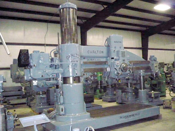 8' -19" Carlton #4A, radial drill, 25 HP, box table, power clamp/elev/rapid traverse, 2040 - Image 6