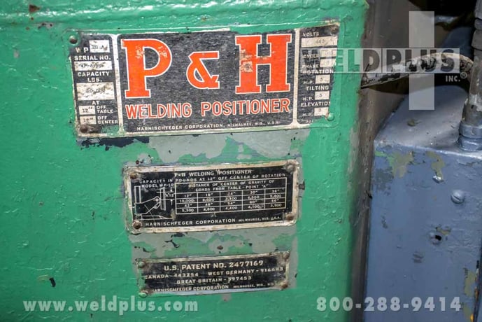 10000 lb. P & H #WP-10A, welding positioner, 12" CG,pendant control,variable speed rotation,rebuilt - Image 5