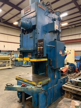 90 Ton, Niagara #E-90, OBI single point gap frame press, 9" stroke, 18" Shut Height, 45 SPM, 1985 - Image 1