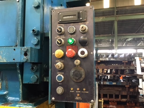 90 Ton, Niagara #E-90, OBI single point gap frame press, 9" stroke, 18" Shut Height, 45 SPM, 1985 - Image 5
