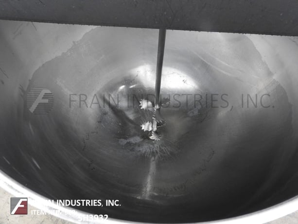 Lee #300D, 316 Stainless Steel jacketed kettle, 54" dia. x 36" deep, 90 psi, flip up covers, spherical bottom - Image 2