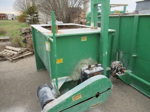 75 cu.ft. Scott, Carbon Steel double ribbon mixer, surge hopper, dust collector, 48" w x 6' l mixing trough - Image 1