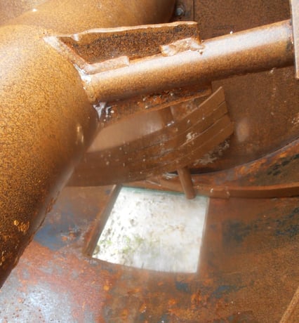 75 cu.ft. Scott, Carbon Steel double ribbon mixer, surge hopper, dust collector, 48" w x 6' l mixing trough - Image 7