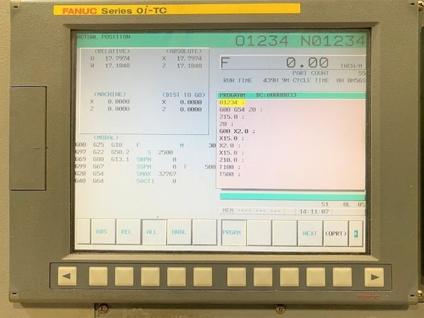 Leadwell #T-8, 26.3" swing, 10" chuck, 3-jaw, 3" bar, Fanuc 0iT, 2-Axis slant bed, 2008, #15829J - Image 5