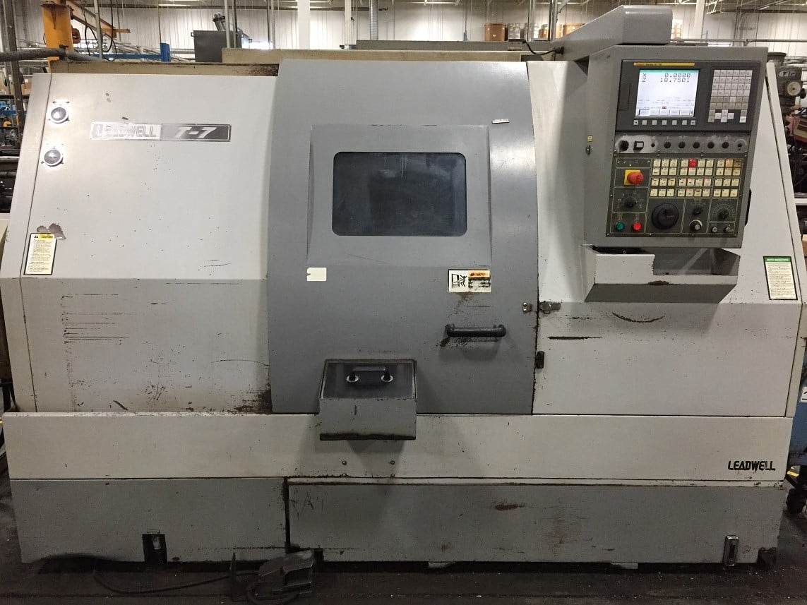 Leadwell #T7, 20.4" swing, 8" chuck, 2.5" bar, 2-Axis slant bed, Fanuc 0iT, tailstock, 2006, #15830J - Image 1
