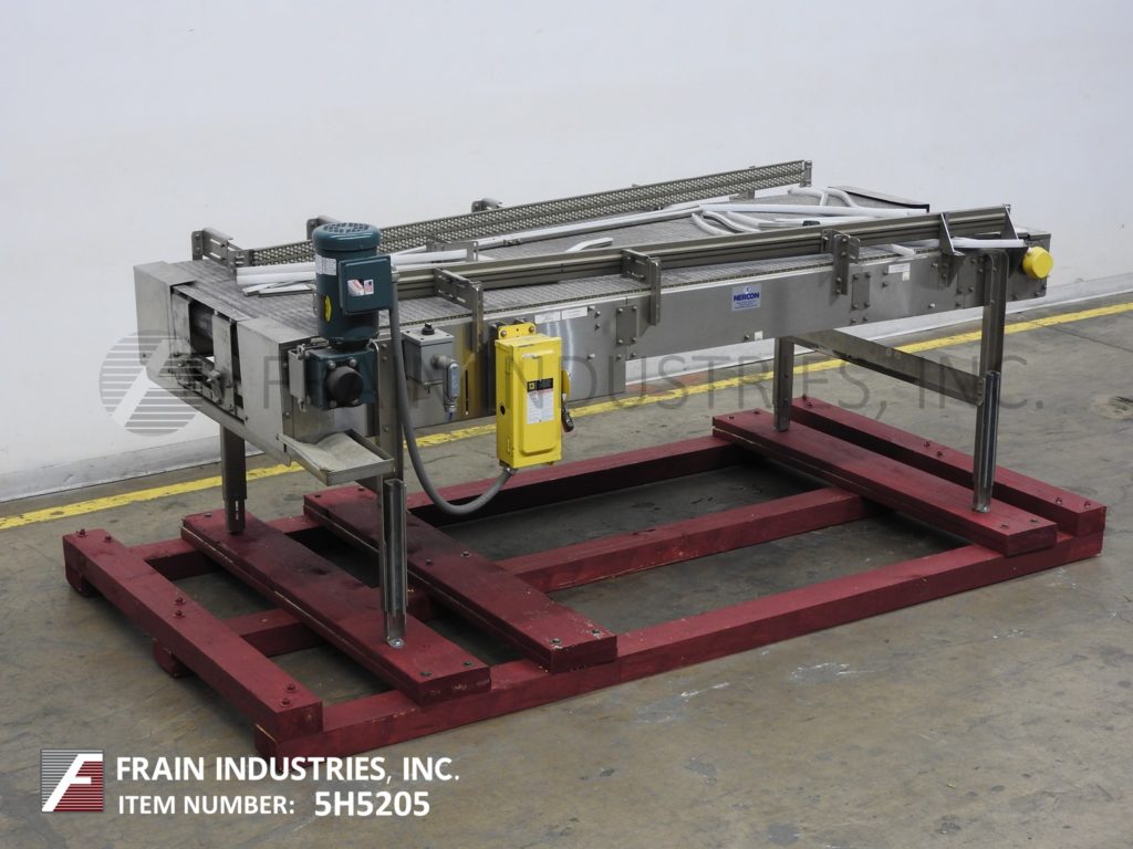 42" W x 108" L Nercon, Stainless Steel frame, accumulation table, adjustable guide rails conveyor powered by - Image 1