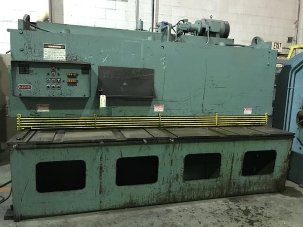 1/4" x 10' Allsteel, hydraulic shear, 40" front operated power back gauge w/readout, 6' squaring arm, 25 HP - Image 1
