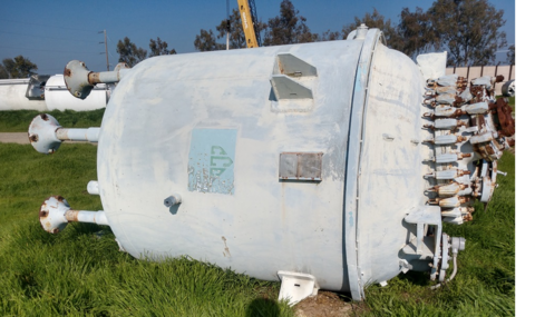1000 gallon Pfaudler, reactor, G/L, 100 psi, jacketed, 66" dia. x 60" straight side, welded dished top and - Image 1
