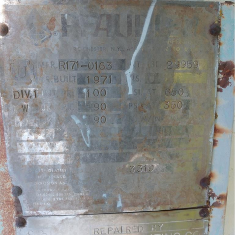 1000 gallon Pfaudler, reactor, G/L, 100 psi, jacketed, 66" dia. x 60" straight side, welded dished top and - Image 3