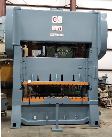 200 Ton, Bliss #SC2, 8" stroke, 30" Shut Height, 96" x 48" bed, 35-70 SPM, 1974, under power - Image 1