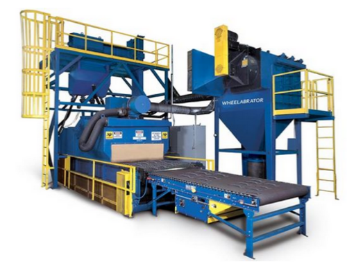 Wheelabrator #MaxMesh 48 pass thru shot blast system w/dust collection system, 48" W belt, 2007 - Image 6
