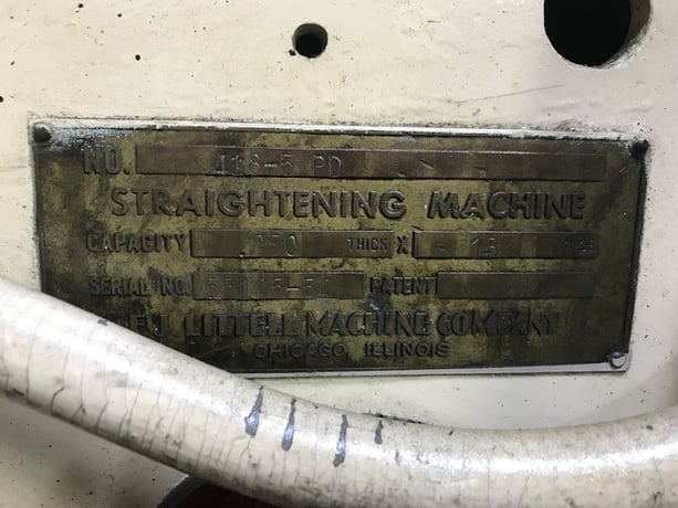 18" x .05" Littell #418-5PD, powered straightener, 5-rolls, loop Control arm, 1954, #10423 - Image 5