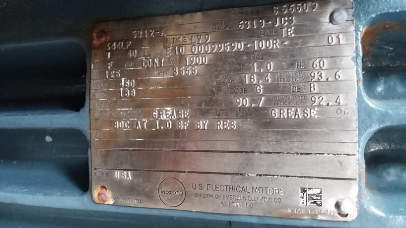 125 HP 3600 RPM U.S. Motors, Frame 444LP, TEFC BB, 460 Volts - Image 4