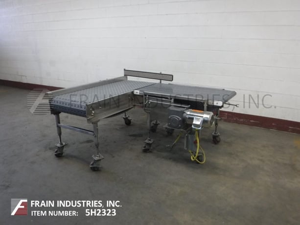 24" wide x 4.1' long, Intralox #ARB. activated roller belt conveyors, 28"-34" infeed/discharge, 1 HP drive - Image 1