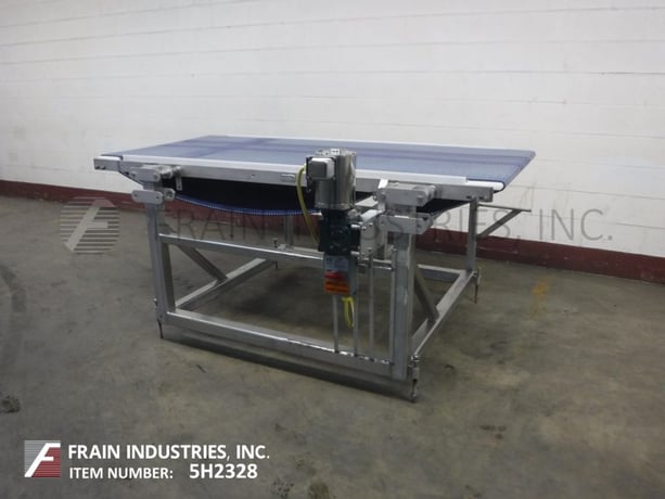 40" wide x 8.4' long, Stainless Steel, flat top Intralox belt conveyor, 38" infeed/discharge height, 3/4 HP - Image 1