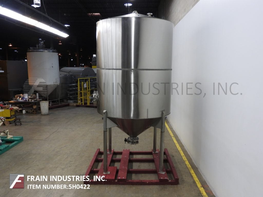 2200 gallon Cherry Burrell, 304 Stainless Steel, single wall tank, 80" diameter x 96" straight wall, dome - Image 4