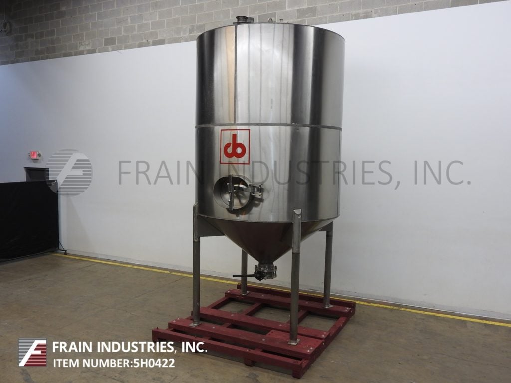 2200 gallon Cherry Burrell, 304 Stainless Steel, single wall tank, 80" diameter x 96" straight wall, dome - Image 5