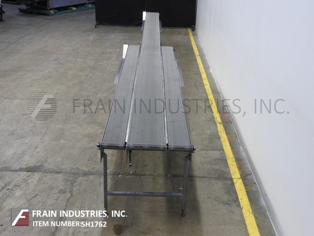 15" wide x 21.6' long, LeMatic, Stainless Steel, table top belt accumulation conveyor - Image 4