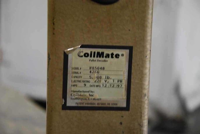 5000 lb. CoilMate #EZ5048, pallet type uncoiler, 48" outside dimension, 15"-20" ID, #3678 - Image 2
