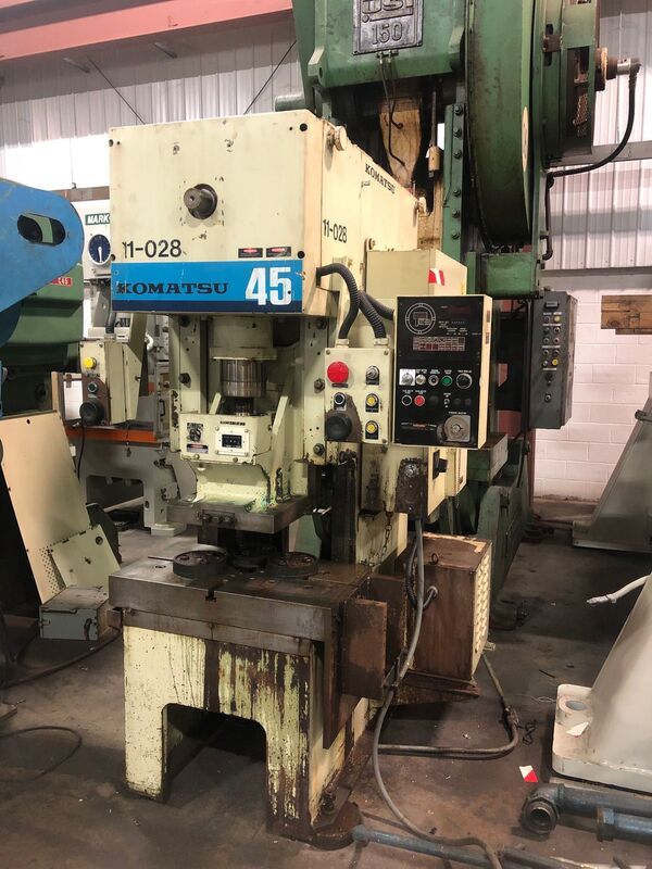45 Ton, Komatsu #OBS-45-3, single point gap frame press, 3.94" stroke, 9.84" Shut Height, 3.94" adj., 31.5" - Image 1