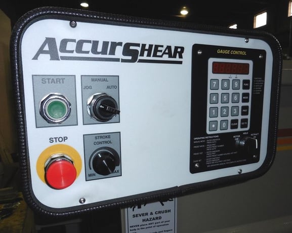 .25" x 10' Accurshear #625010, hydraulic shear, 16 hold downs, 10' squaring arm, new, #3202 - Image 4