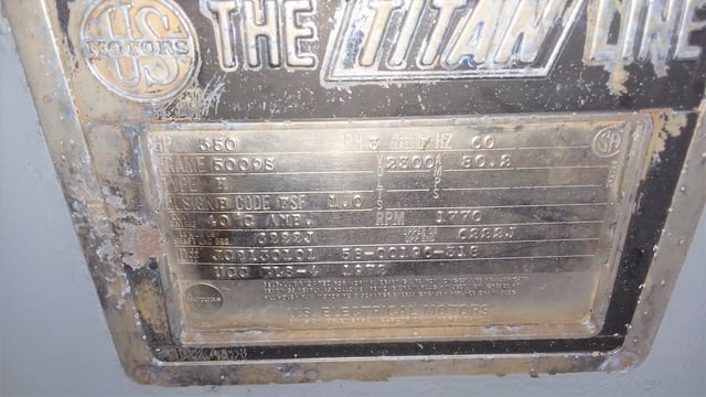350 HP 1800 RPM U.S. Motors, Frame 5009S, WPIIBB, 2300 Volts - Image 3