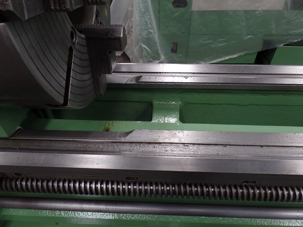 20" x 120" Lehmann #20-8, 7" spdl bore, taper, air kick outs, 555 RPM, front & rear chucks, 25 HP, steady - Image 3