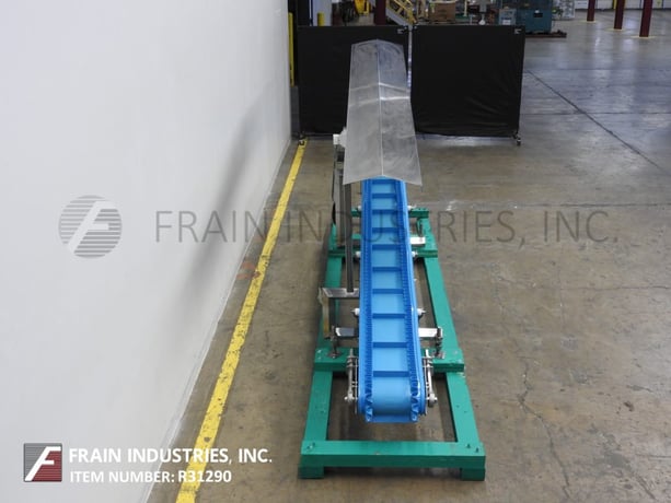 HiMEC #HSTF16FMB3, Himec Steel, inclined cleated conveyor, food grade conveyor belt, 176" L incline, 43"-55" - Image 3