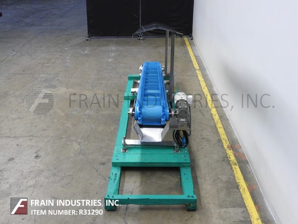 HiMEC #HSTF16FMB3, Himec Steel, inclined cleated conveyor, food grade conveyor belt, 176" L incline, 43"-55" - Image 4