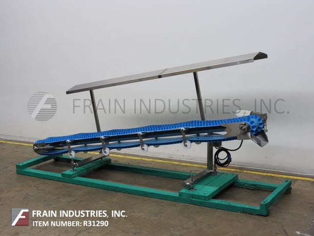 HiMEC #HSTF16FMB3, Himec Steel, inclined cleated conveyor, food grade conveyor belt, 176" L incline, 43"-55" - Image 5