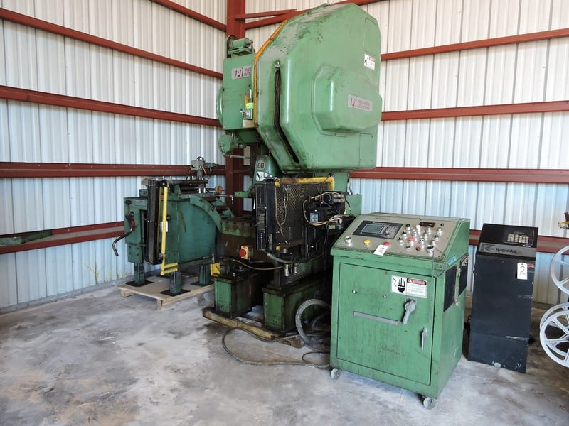 60 Ton, Precision Industries #60NGPHS-OBS, 2" stroke, 14" Shut Height, 11.5" thrt, 21" x32" bed, 100-450 SPM - Image 2