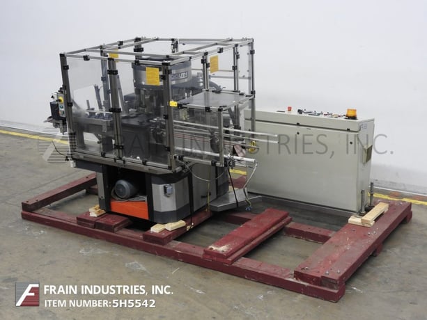 Langguth #E-62, 12 head rotary, Stainless Steel, cut & stack, wrap around, hot melt glue labeler, 50-300 - Image 1