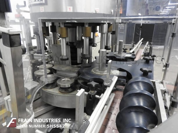 Langguth #E-62, 12 head rotary, Stainless Steel, cut & stack, wrap around, hot melt glue labeler, 50-300 - Image 2