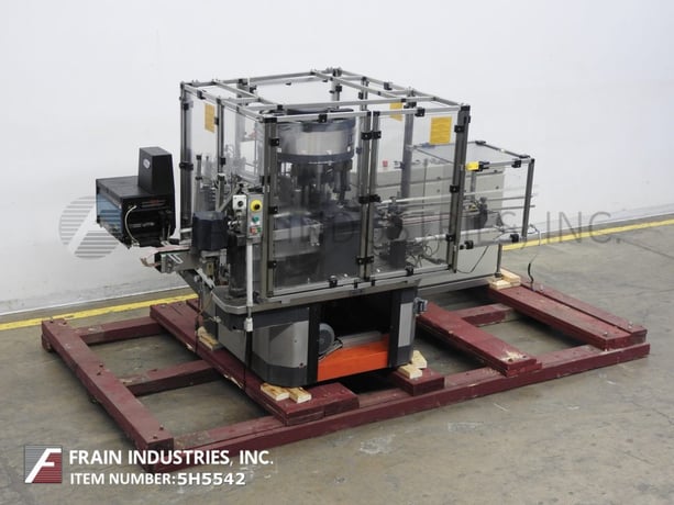 Langguth #E-62, 12 head rotary, Stainless Steel, cut & stack, wrap around, hot melt glue labeler, 50-300 - Image 5