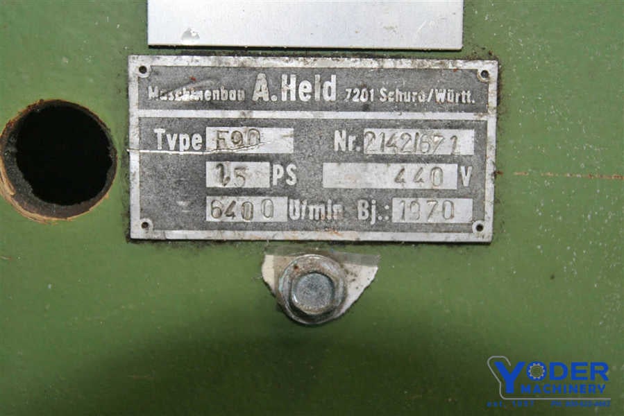 No. F90 A Held beveler, 6400 RPM, s/n 21421671, 1970, #53940 - Image 5