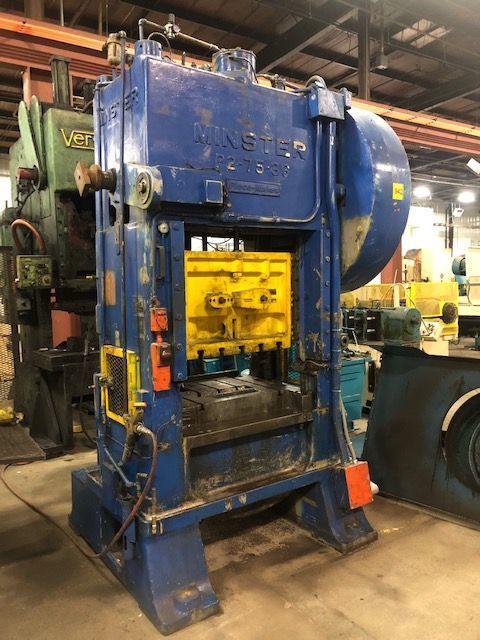 75 Ton, Minster #P2-75, straight side double crank press, 3" stroke, 4" slide adjustment, 17" Shut Height - Image 2
