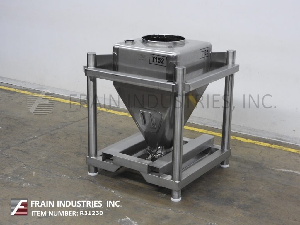 17.65 cu.ft., Tote Systems #500L, 316 Stainless Steel, 500 liter capacity, 30" W x 30" L x 48" D, 18" dia. - Image 1