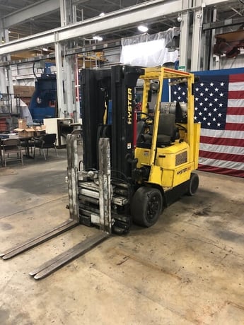 5500 lb. Hyster #S80XM-BCS, 48" forks, 176" lift, cascade sgl-dbl pallet handler, #10747 - Image 2
