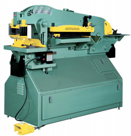 6" x 6" x 5/8" Piranha #P-110, ironworker, 110 ton, 12" throat, automatic hold down, new - Image 1