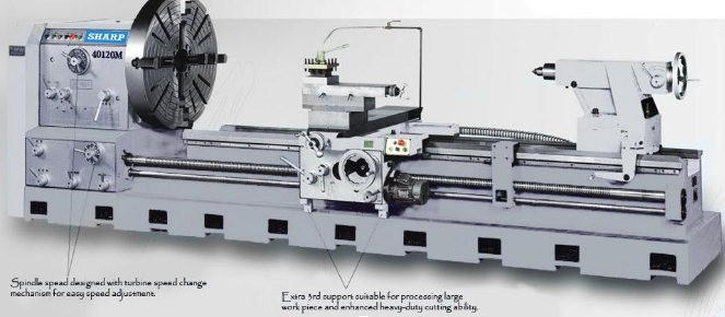 40"/51" x 200" Sharp #40200M, manual gap bed engine lathe, 4 jaw 16" chuck, inch/metric, new - Image 1